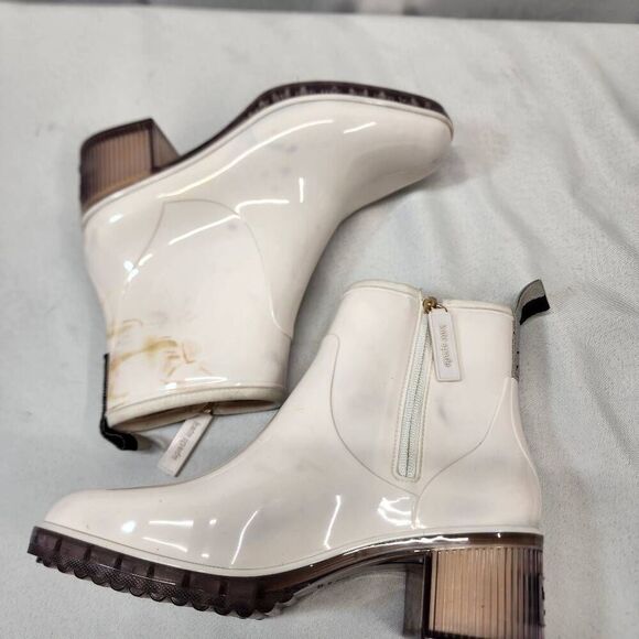 Kate Spade Puddle Rain Booties Women’s 9 White Rubber Round Toe - Picture 6 of 12